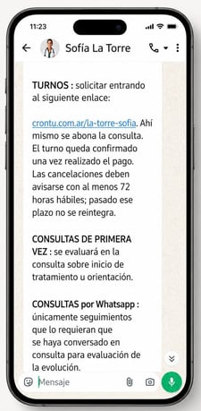 Link Crontu en whatsapp con mockup telefono