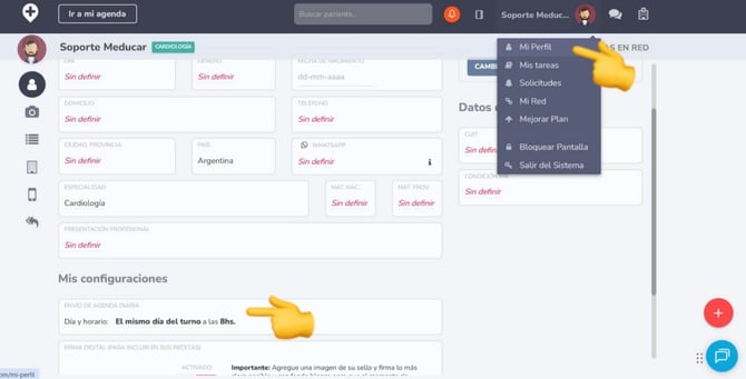 configurar agenda por mail