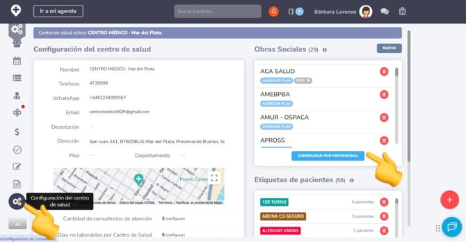 obras sociales por profesional