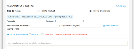 indicacion receta