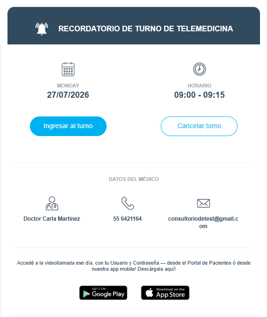 recordatorio turno videollamada